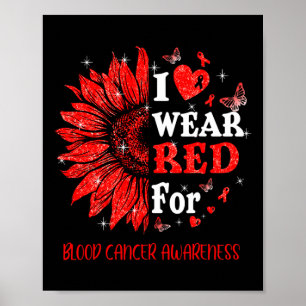 Affiche Je porte Red Twinkle Coeur Tournesol Sang Cancer A