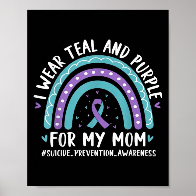 Affiche Je Porte Turquoise &amp; Purple Pour Ma Maman Suic (Devant)