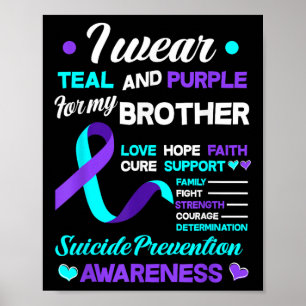 Affiche Je Porte Turquoise & Purple Pour Mon Frère Sui