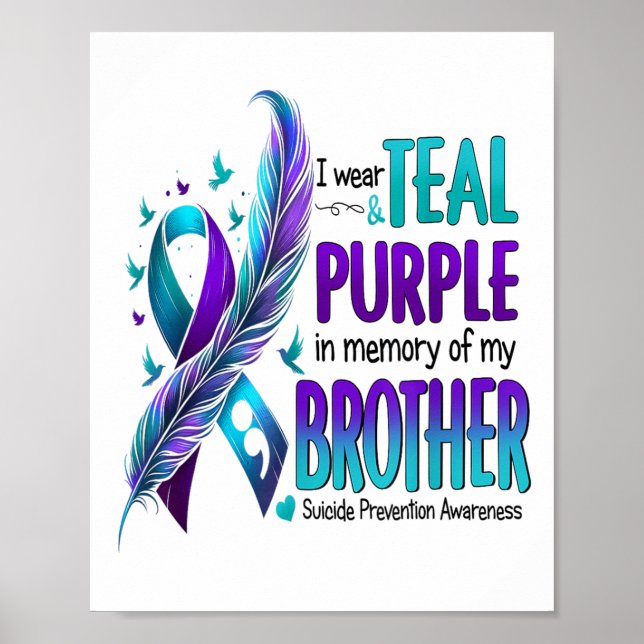 Affiche Je Porte Turquoise &amp; Purple Pour Mon Frère Sui (Devant)