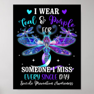 Affiche Je Porte Turquoise & ; Purple Pour Quelqu'Un Aw