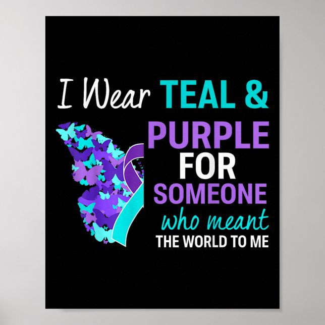 Affiche Je Porte Turquoise &amp ; Purple Pour Quelqu'Un Aw (Devant)