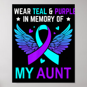 Affiche Je Porte Turquoise & ; Violet En Mémoire De Ma