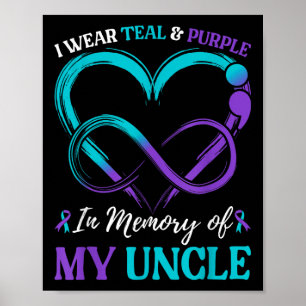 Affiche Je Porte Turquoise & ; Violet En Mémoire De Mon