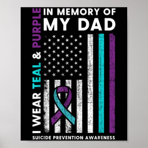 Affiche Je Porte Turquoise & ; Violet En Mémoire De Mon