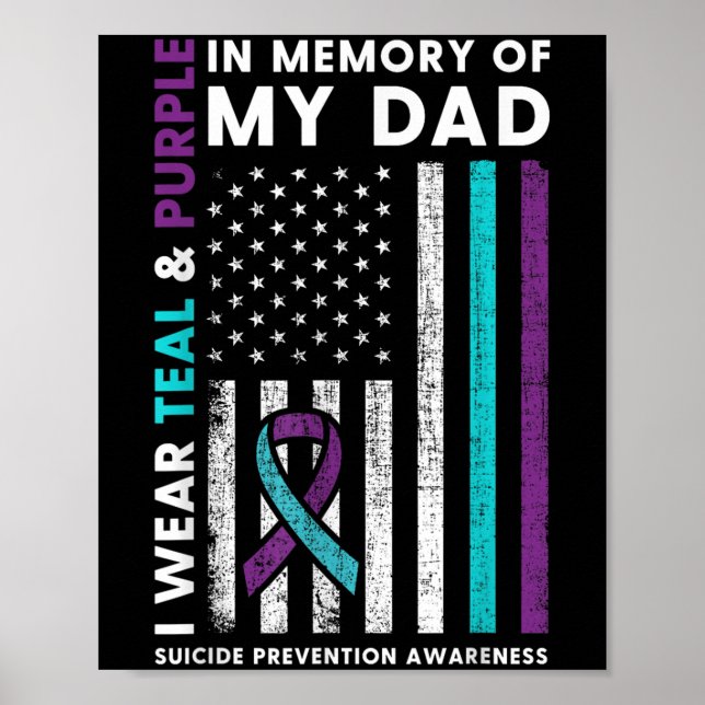 Affiche Je Porte Turquoise &amp ; Violet En Mémoire De Mon (Devant)