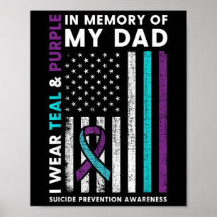 Affiche Je Porte Turquoise & ; Violet En Mémoire De Mon