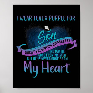 Affiche Je Porte Turquoise & Violet Pour Mon Fils Suic
