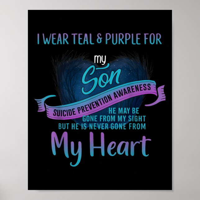 Affiche Je Porte Turquoise &amp; Violet Pour Mon Fils Suic (Devant)