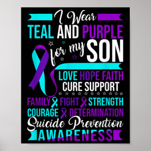 Affiche Je Porte Turquoise &amp; Violet Pour Mon Fils Suic