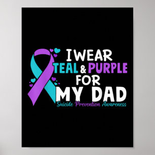 Affiche Je Porte Turquoise & Violet Pour Mon Père Suic