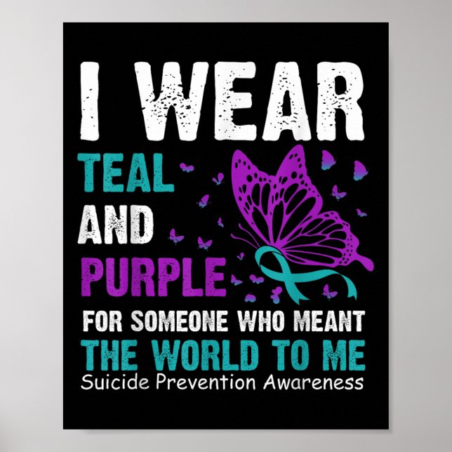 Affiche Je Porte Turquoise &amp ; Violet Pour Quelqu'Un Qu (Devant)
