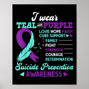 Affiche Je Porte Turquoise Et Violet Amour Espoir Foi Suic