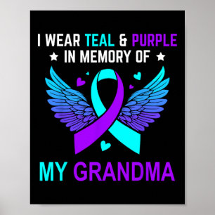 Affiche Je Porte Turquoise Et Violet En Mémoire De Ma Gran
