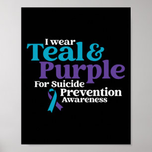 Affiche Je Porte Turquoise Et Violet Pour La Prévention Du