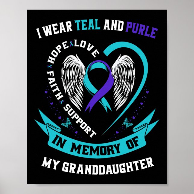 Affiche Je Porte Turquoise Et Violet Pour Le Suicide De Pe (Devant)