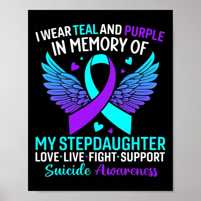 Affiche Je Porte Turquoise Et Violet Pour Le Suicide Stepg (Devant)