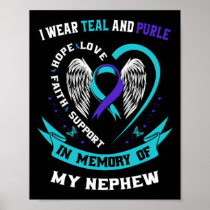 Affiche Je Porte Turquoise Et Violet Pour Ma Connaissance 