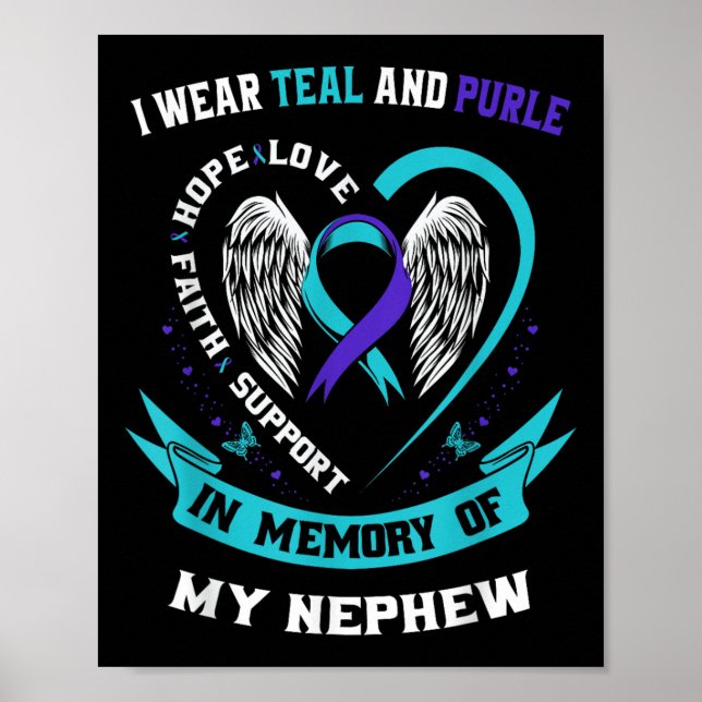 Affiche Je Porte Turquoise Et Violet Pour Ma Connaissance  (Devant)