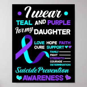 Affiche Je Porte Turquoise Et Violet Pour Ma Fille Suicide