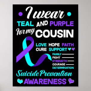 Affiche Je Porte Turquoise Et Violet Pour Mon Cousin Suici
