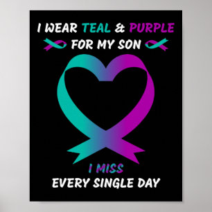 Affiche Je Porte Turquoise Et Violet Pour Mon Fils Je Manq