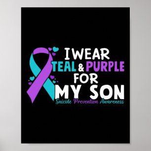 Affiche Je Porte Turquoise Et Violet Pour Mon Fils Suicide