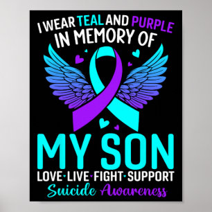 Affiche Je Porte Turquoise Et Violet Pour Mon Fils Suicide