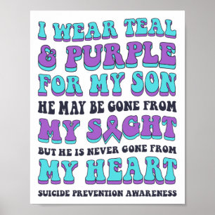 Affiche Je Porte Turquoise Et Violet Pour Mon Fils Suicide