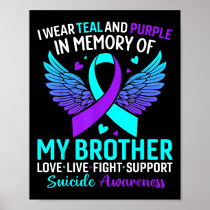 Affiche Je Porte Turquoise Et Violet Pour Mon Frère Suicid