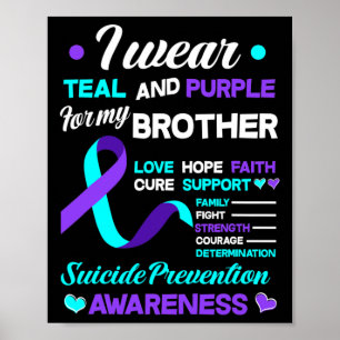 Affiche Je Porte Turquoise Et Violet Pour Mon Frère Suicid