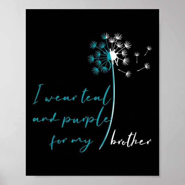 Affiche Je Porte Turquoise Et Violet Pour Mon Frère Suicid (Devant)