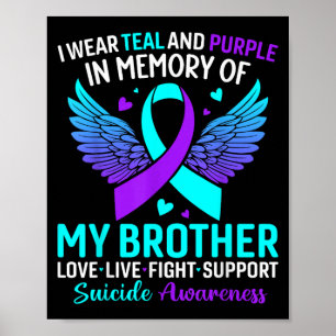 Affiche Je Porte Turquoise Et Violet Pour Mon Frère Suicid