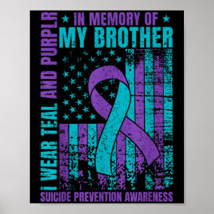 Affiche Je Porte Turquoise Et Violet Pour Mon Frère Suicid