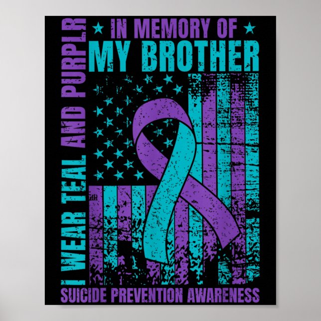 Affiche Je Porte Turquoise Et Violet Pour Mon Frère Suicid (Devant)