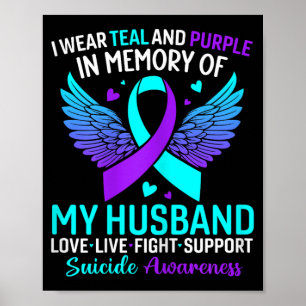 Affiche Je Porte Turquoise Et Violet Pour Mon Mari Suicide