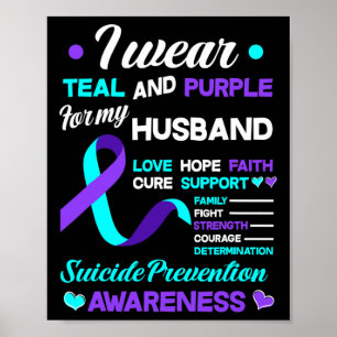 Affiche Je Porte Turquoise Et Violet Pour Mon Mari Suicide