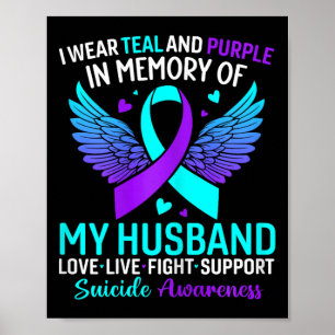 Affiche Je Porte Turquoise Et Violet Pour Mon Mari Suicide