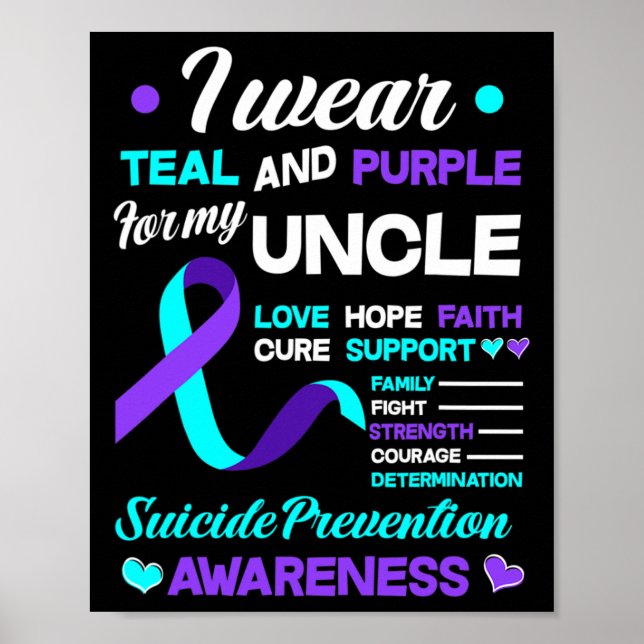 Affiche Je Porte Turquoise Et Violet Pour Mon Oncle Suicid (Devant)
