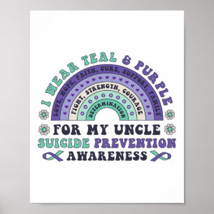 Affiche Je Porte Turquoise Et Violet Pour Mon Oncle Suicid