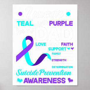 Affiche Je Porte Turquoise Et Violet Pour Mon Papa Suicide