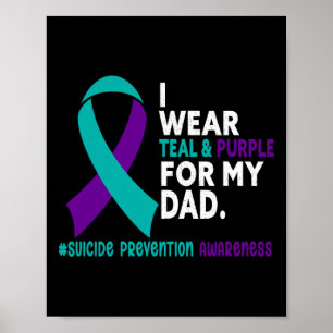Affiche Je Porte Turquoise Et Violet Pour Mon Papa Suicide