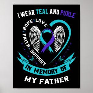 Affiche Je Porte Turquoise Et Violet Pour Mon Père Suicide