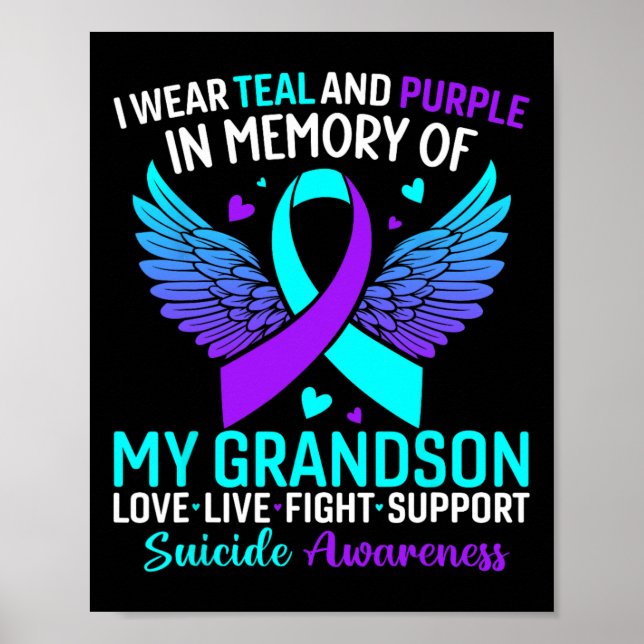 Affiche Je Porte Turquoise Et Violet Pour Mon Petit-Fils S (Devant)
