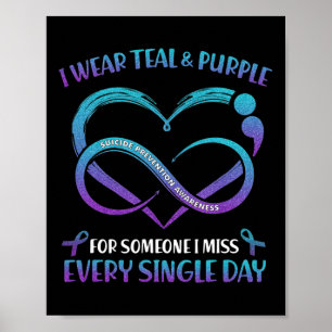 Affiche Je Porte Turquoise Et Violet Pour Quelqu'Un Que Je