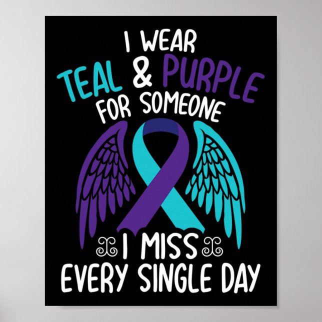 Affiche Je Porte Turquoise Et Violet Pour Quelqu'Un Que Je (Devant)