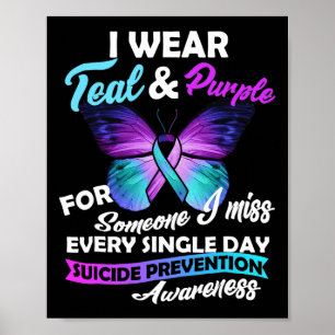 Affiche Je Porte Turquoise Et Violet Pour Quelqu'Un Que Je