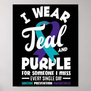 Affiche Je Porte Turquoise Et Violet Pour Quelqu'Un Que Je