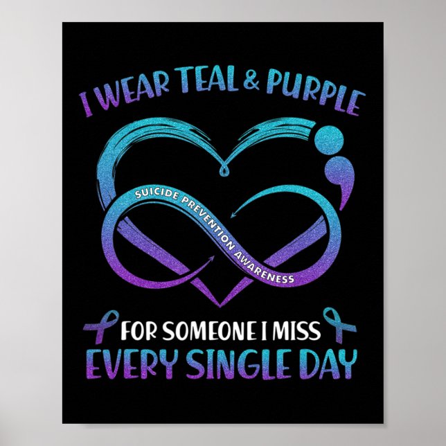 Affiche Je Porte Turquoise Et Violet Pour Quelqu'Un Que Je (Devant)