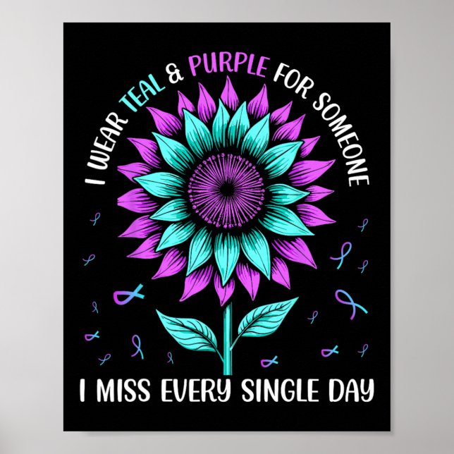 Affiche Je Porte Turquoise Et Violet Pour Quelqu'Un Que Je (Devant)